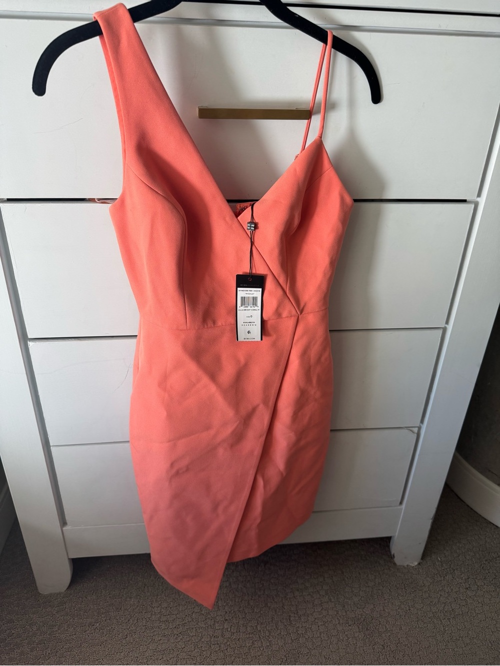 BCBGMaxAzria Coral Asymmetric One-Shoulder Dress (Read description!)